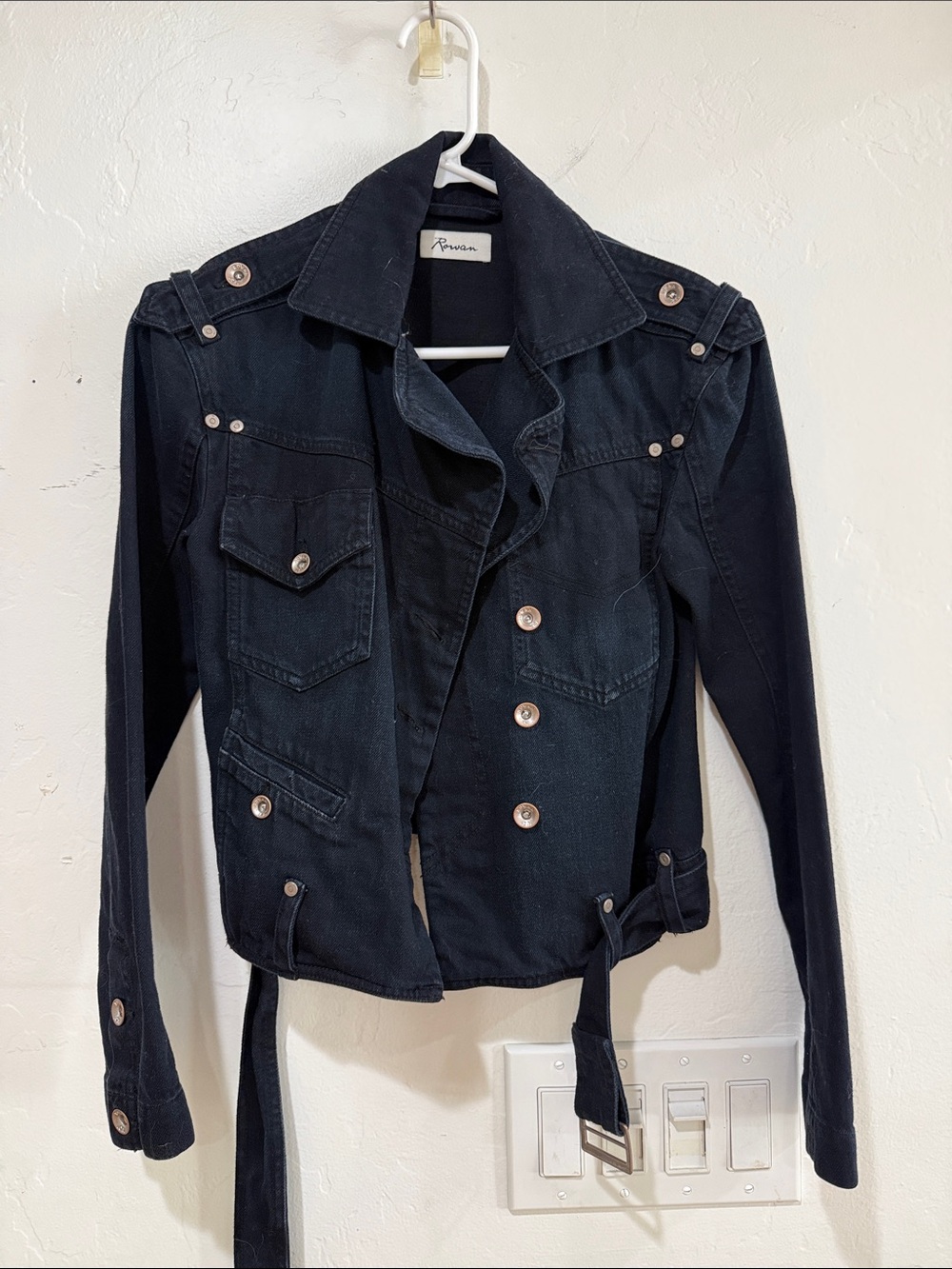 Raven Black Women's Jean Jacket with Utility Belt